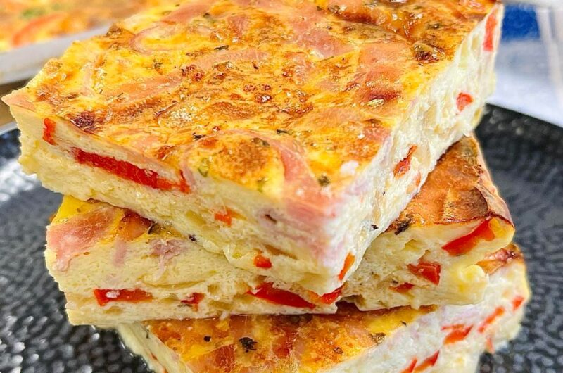 Crustless Smoked Ham & Sweet Pepper Quiche