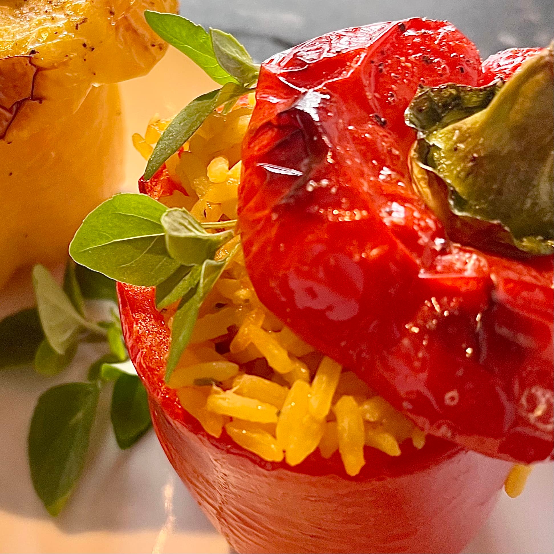 Mediterranean Rice Stuffed Peppers