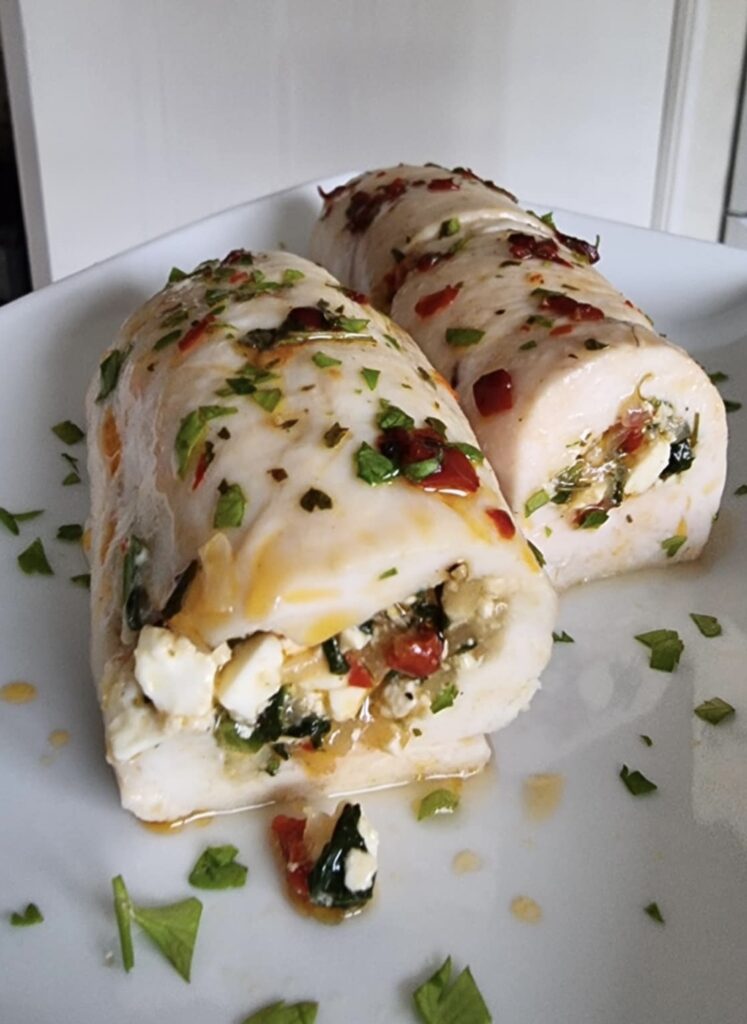 Spinach and Feta Stuffed Chicken Olives: